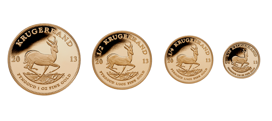 Gold Krugerrand Sizes Guide: 1oz, 1/2oz, 1/4oz and 1/10oz